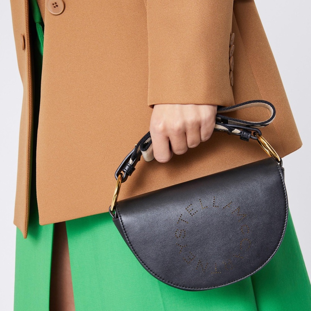 Stella McCartney Black Half-Moon Shoulder Bag